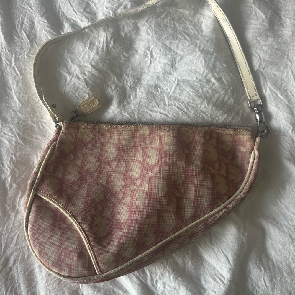 Dior Pink Monogram Saddle Bag